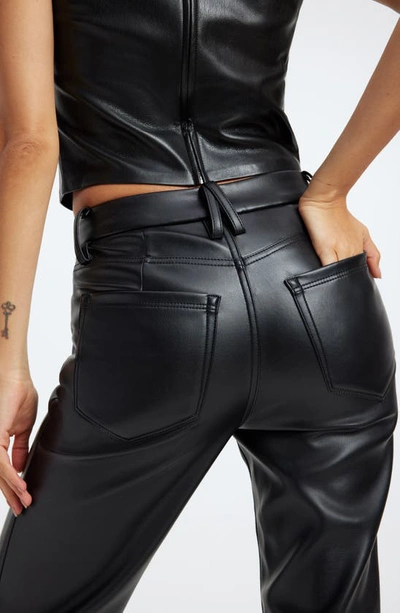 Shop Good American Better Than Leather Faux Leather Good Icon Pants In Black001