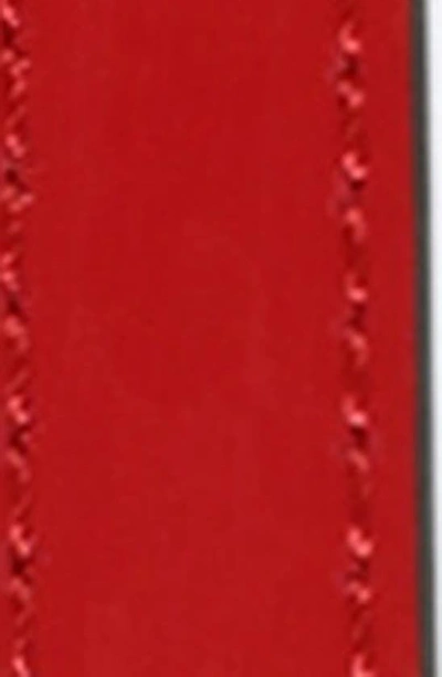 Kate Spade Shoestring Bow Leather Belt In Engine Red