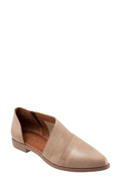 Shop Bueno Blake Half D'orsay Leather Flat In Taupe