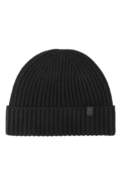 Shop Allsaints Rib Knit Beanie In Black