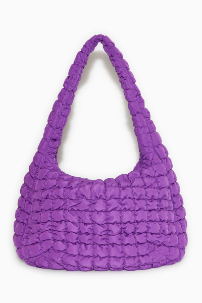 Shop Cos Quilted Oversized Shoulder Bag In Purple