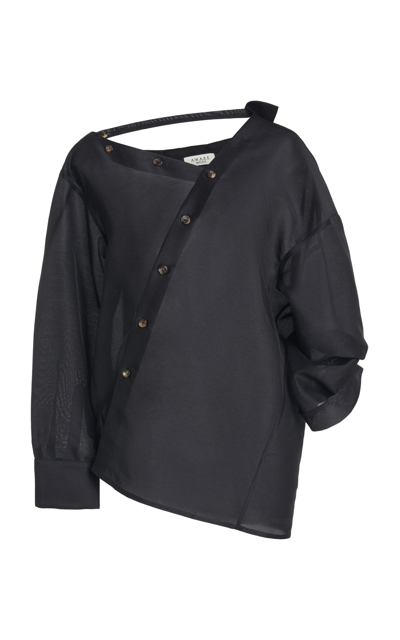 Shop A.w.a.k.e. Organza Button-up Shirt In Black