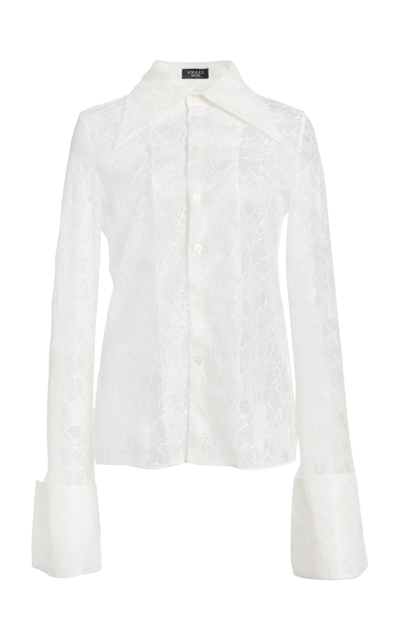 Shop A.w.a.k.e. Buttoned Lace Shirt In White