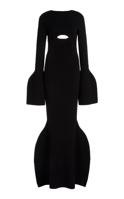Shop A.w.a.k.e. Cutout Knit Maxi Dress In Black
