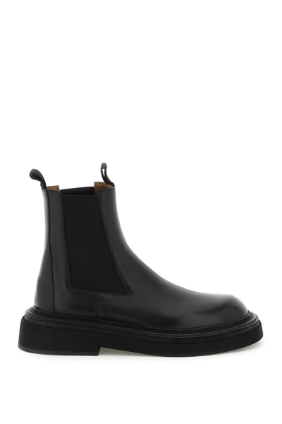 Shop Marsèll Marsell 'pollicione' Leather Beatles Boots In Black