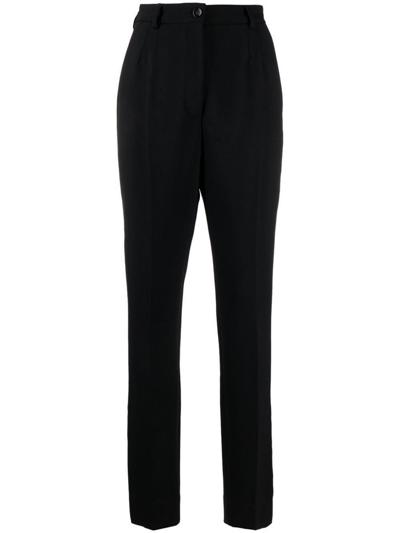 Shop Dolce & Gabbana High-rise Tapered Trousers In Black