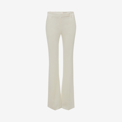 Shop Alexander Mcqueen Narrow Bootcut Trousers In Light Ivory