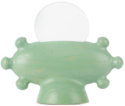 Shop Iaai Green Ufo 02 Mirror In Glazed Mintgreen