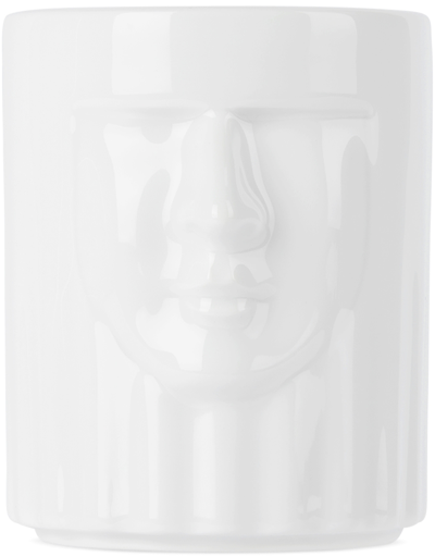 Shop Ginori 1735 La Dama Small Black Stone Candle In Glazed White/ Charco