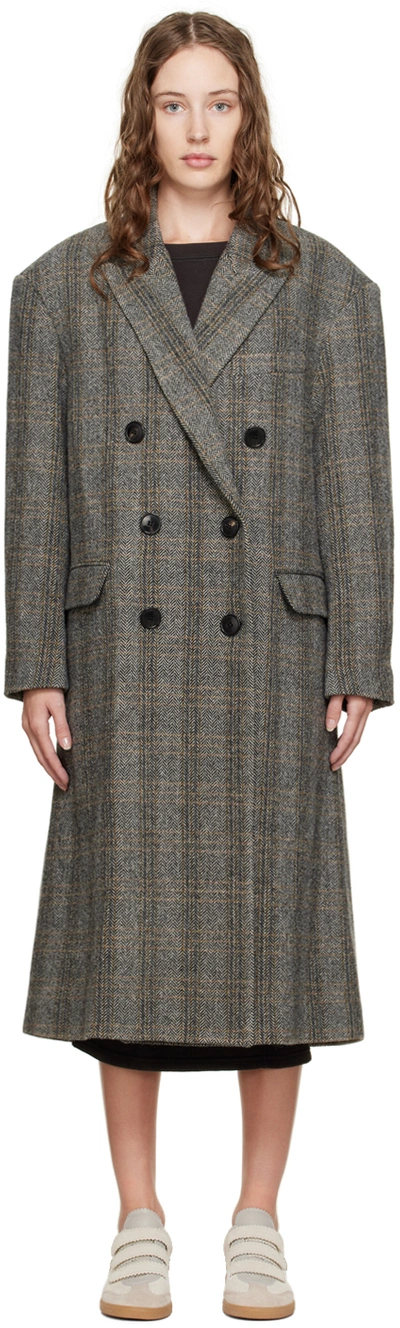 Shop Isabel Marant Étoile Gray Lojima Coat In 90be Beige