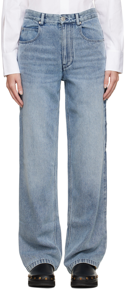 Shop Isabel Marant Blue Paryama Wide Leg Jeans In 30lu Light Blue
