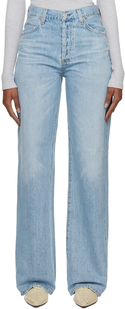 Shop Citizens Of Humanity Blue Annina Long Jeans In Tularosa