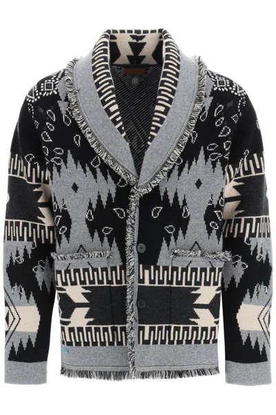 Shop Alanui Icon Cardigan In Cashmere Jacquard In Multicolor