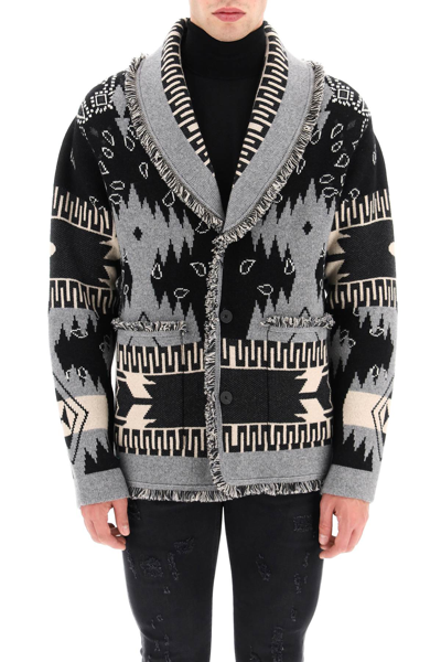 Shop Alanui Icon Cardigan In Cashmere Jacquard In Multicolor