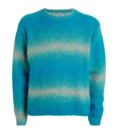 Shop Wooyoungmi Alpaca-blend Striped Sweater In Blue