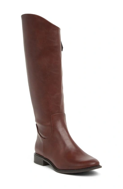 Shop Nordstrom Rack Meadow Tall Riding Boot In Brown Chocolate