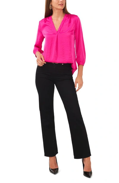 Shop Vince Camuto Rumple Satin Top In Pomegrante Pink
