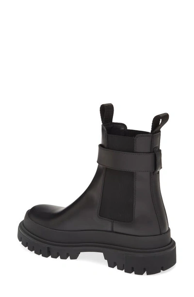 Shop Dolce & Gabbana Lug Sole Chelsea Boot In 8b956 Black/ Black