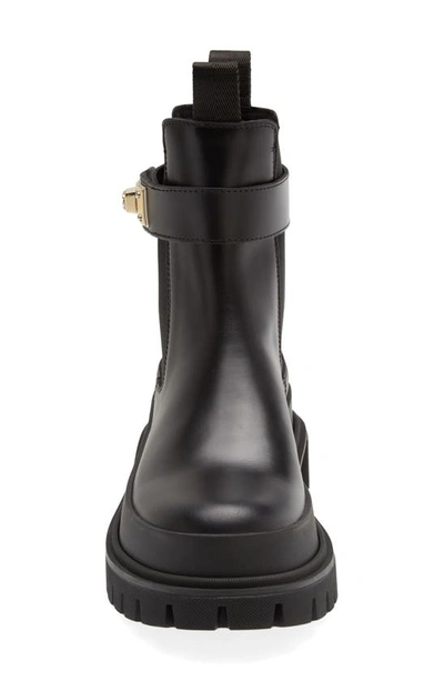 Shop Dolce & Gabbana Lug Sole Chelsea Boot In 8b956 Black/ Black