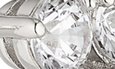 Nadri Pave The Way Stud & Linear Drop Earrings Set In Rhodium