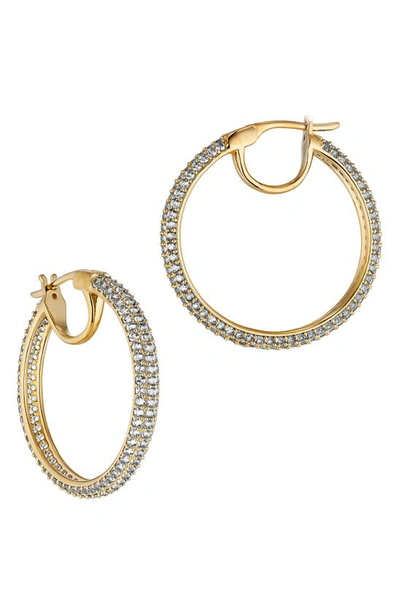 Shop Nadri Pavé The Way Medium Hoop Earrings In Gold