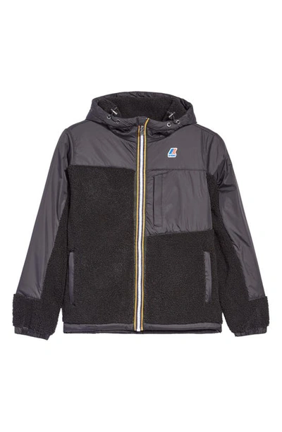 Shop K-way Le Vrai 3.0 Neige Orsetto Fleece Jacket In Black Pure-black