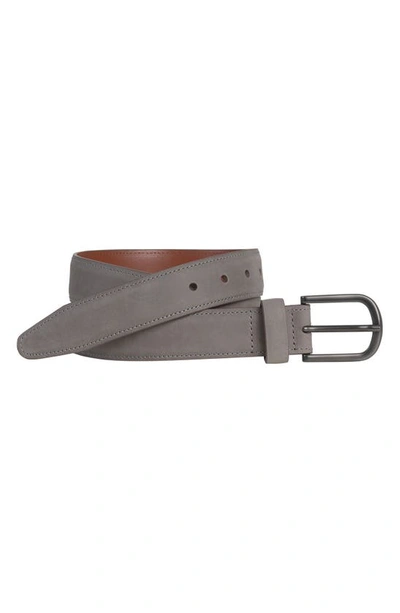 Shop Johnston & Murphy Oiled Leather Belt In Gray