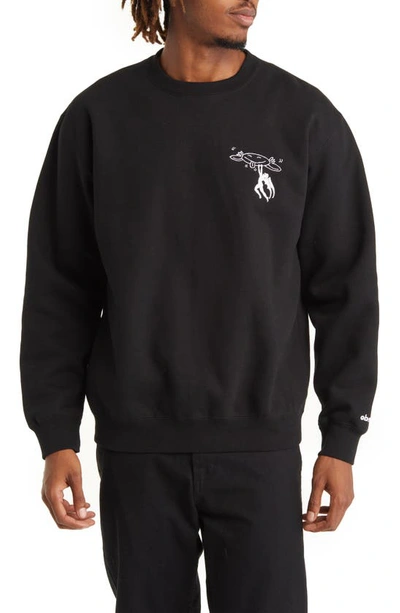 Obey Power Balance Embroidered Crewneck Sweatshirt In Black | ModeSens