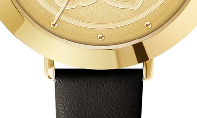 Shop Ted Baker Ammy Magnolia 3h Leather Strap Watch, 34mm In Gold/ Cream/ Black