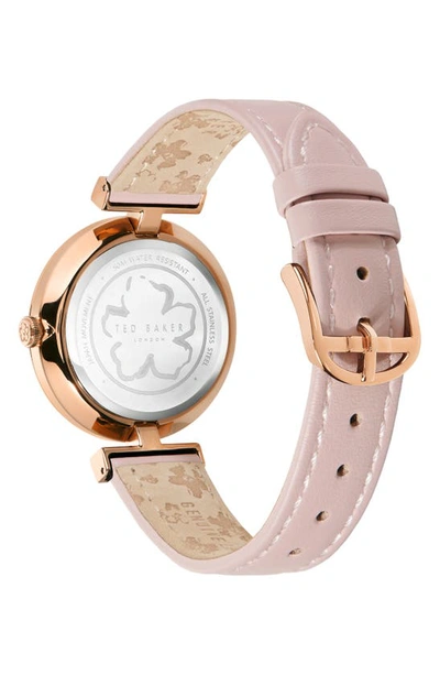 Shop Ted Baker Darbey 2h Leather Strap Watch, 36mm In Rose Gold/ Pink/ Pink
