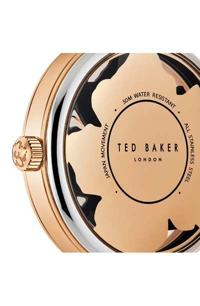 Shop Ted Baker Lilabel Leather Strap Watch, 36mm In Rose Gold/ Pink/ Pink