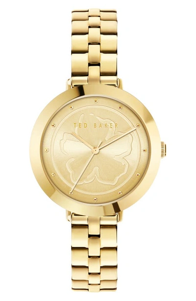 Shop Ted Baker Ammy Magnolia Bracelet Watch, 34mm In Gold/ Cream/ Gold