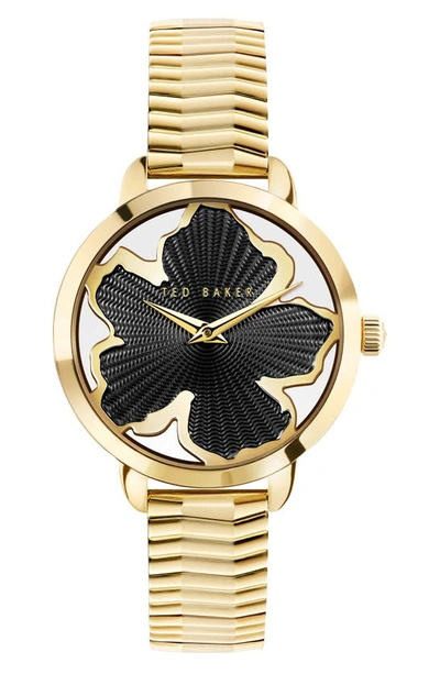 Shop Ted Baker Lilabel 2h Bracelet Watch, 36mm In Gold/ Black/ Gold