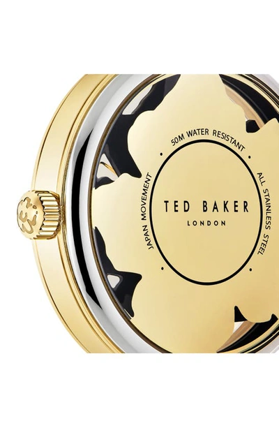 Shop Ted Baker Lilabel 2h Bracelet Watch, 36mm In Gold/ Black/ Gold