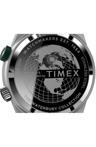 Shop Timex Waterbury Dive Bracelet Watch, 41mm In Silver/ Black/ Silver