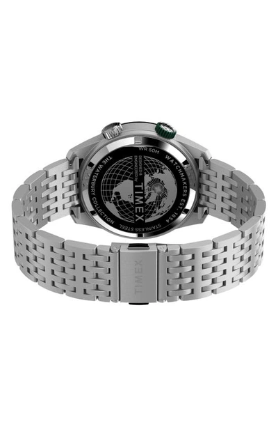 Shop Timex Waterbury Dive Bracelet Watch, 41mm In Silver/ Black/ Silver
