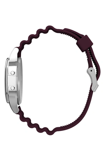 Shop Timex T80 Digital Resin Band Watch, 34mm In Silver/ Burgundy/ Burgundy