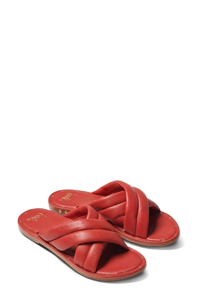 Shop Beek Dovetail Crisscross Slide Sandal In Red/red