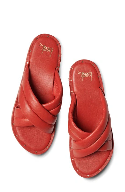 Shop Beek Dovetail Crisscross Slide Sandal In Red/red