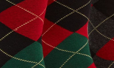 Shop Polo Ralph Lauren 3-pack Argyle Socks In Bkgrn