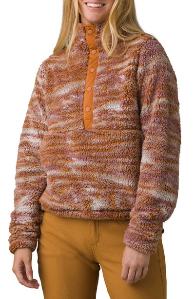 Shop Prana Polar Escape Half-snap Fleece Pullover In Musk Travertine