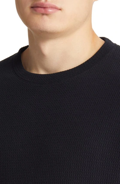Travismathew Cloud Waffle Crewneck Tee In Black