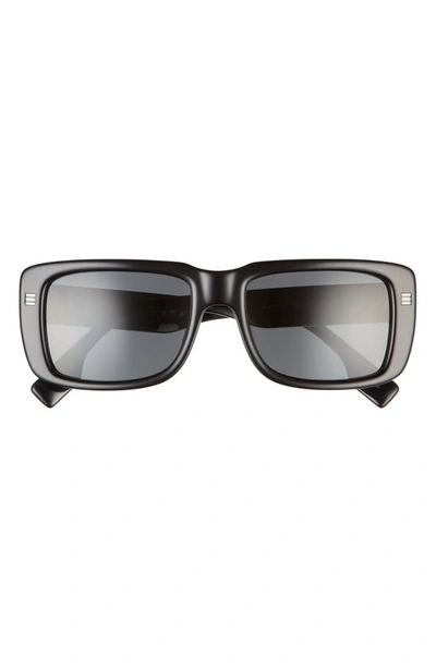 Shop Burberry 55mm Rectangular Sunglasses In Dark Grey