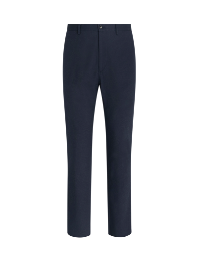 Shop Etro Jacquard Tailored Trousers In Navy Blue