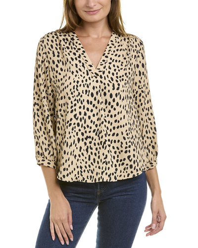Shop Vince Camuto Animal Print Blouse In Grey