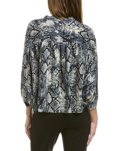 Shop Vince Camuto Snake Print Blouse In Grey