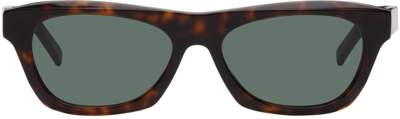Shop Givenchy Tortoiseshell Gv40026u Sunglasses In Dark Havana / Green