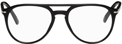 Shop Persol Black Aviator Glasses In Black 95