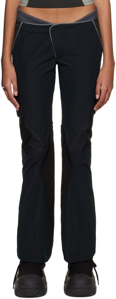 Shop Hyein Seo Black Low Rise Trousers In Midnight