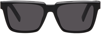 Shop Kenzo Black Square Sunglasses In Shiny Black / Smoke